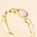 Bague Chain Or Jaune Am&eacute;thyste - Bagues solitaires Femme | Histoire d&rsquo;Or
