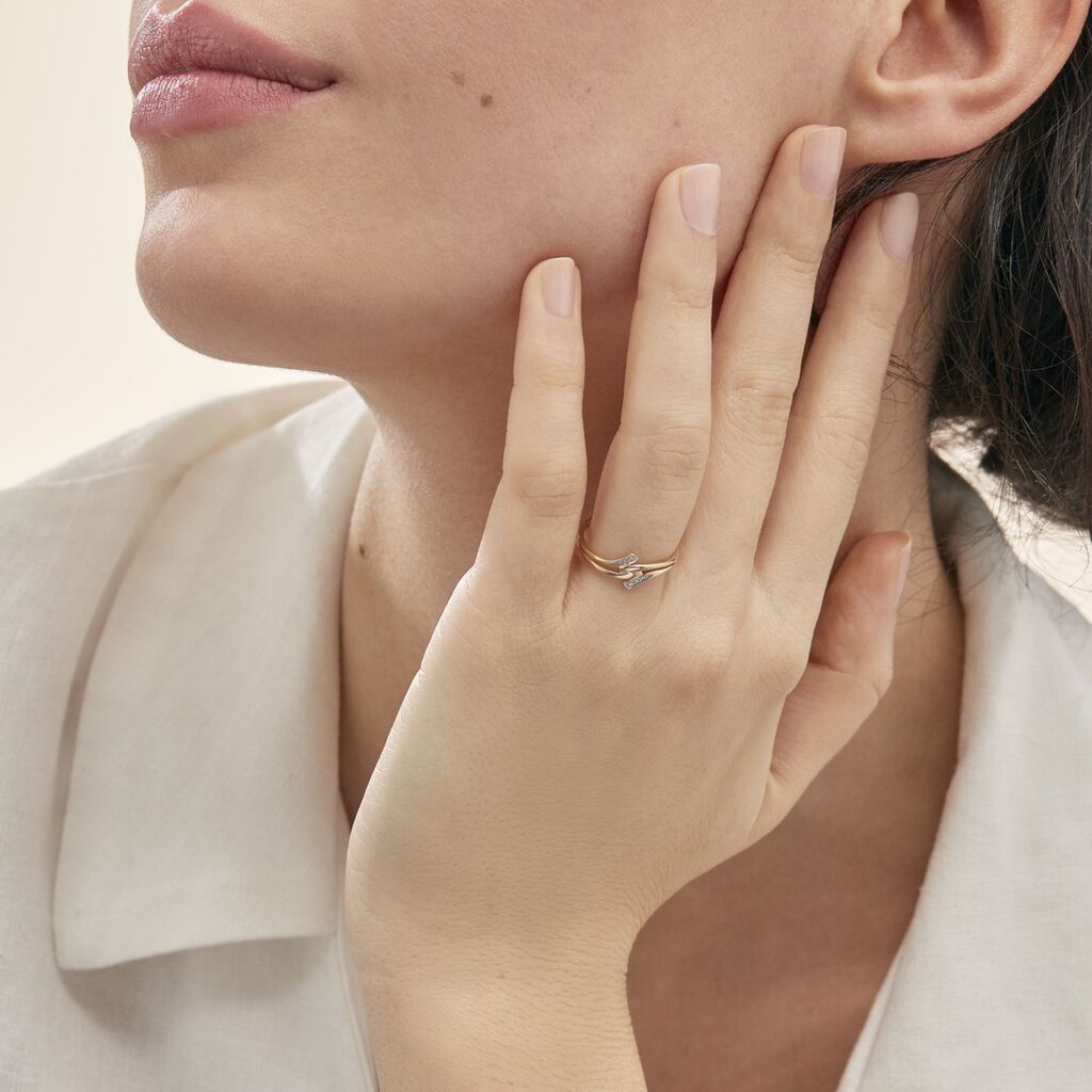 Bague Nelle Or Jaune Diamant - Bagues avec pierre Femme | Histoire d’Or