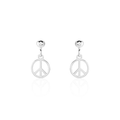 Boucles D'oreilles Pendantes Paz Argent Blanc - Boucles d'oreilles fantaisie Femme | Histoire d’Or