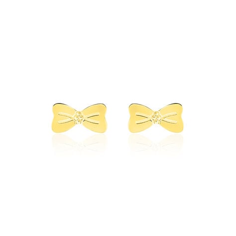 Boucles D'oreilles Puces Evonne Noeud Or Jaune - Clous d'oreilles Enfant | Histoire d’Or