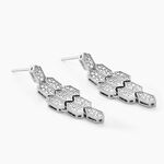 Boucles D'oreilles Pendantes Versailles Argent Blanc Oxyde Zirconium - Boucles d'oreilles pendantes Femme | Histoire d&rsquo;Or