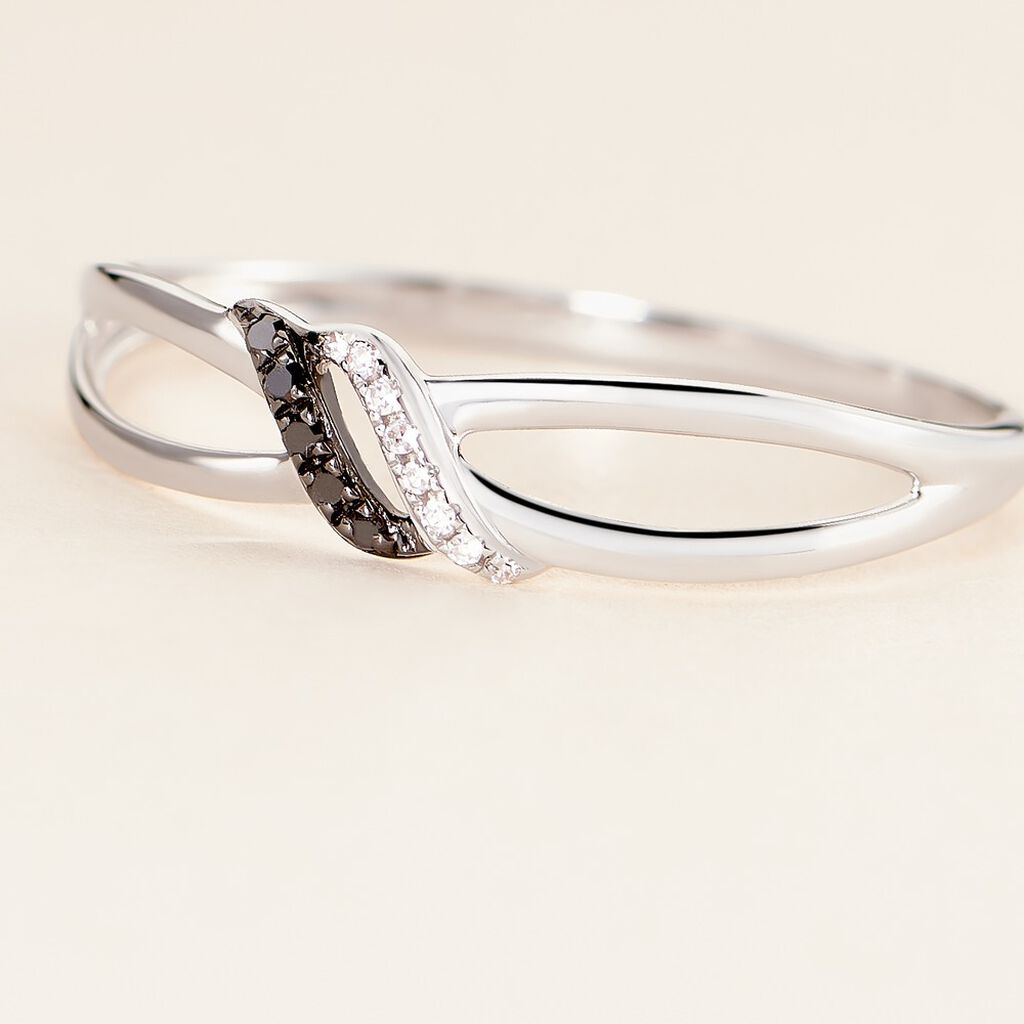 Bague Aline Or Blanc Diamant - Bagues avec pierre Femme | Histoire d’Or