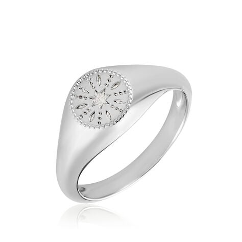 Chevalière Jima Argent Blanc - Chevalières Femme | Histoire d’Or