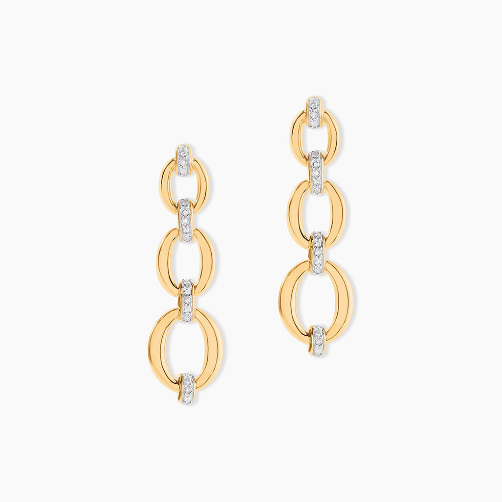 Boucles D'oreilles Pendantes Abban Or Jaune Diamant - Boucles d'oreilles pendantes Femme | Histoire d&rsquo;Or
