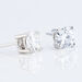 Boucles D'oreilles Puces 4 Griffes Or Blanc Diamant Synthetique - Clous d'oreilles Femme | Histoire d’Or