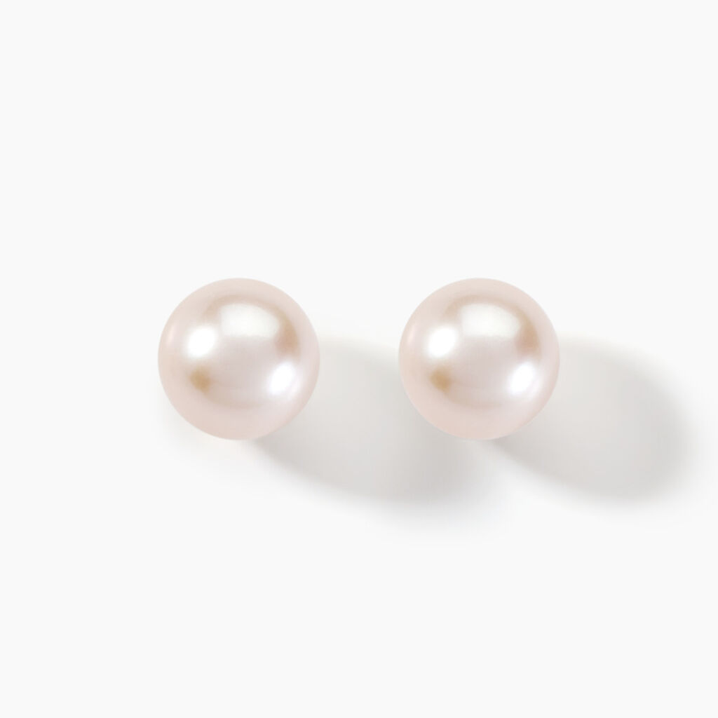 Boucles D'oreilles Puces Kesya Or Jaune Perle De Culture - Clous d'oreilles Femme | Histoire d’Or
