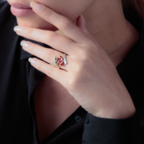 Bague Floraison Or Bicolore Rubis - Bagues avec pierre Femme | Histoire d’Or