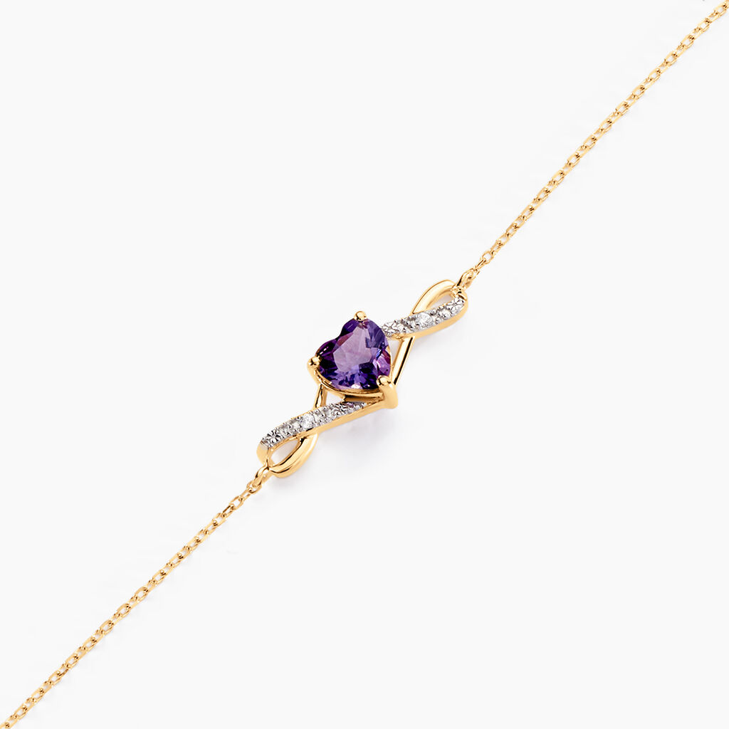 Bracelet Clothilde Or Jaune Améthyste Oxyde De Zirconium - Bracelets Femme | Histoire d’Or