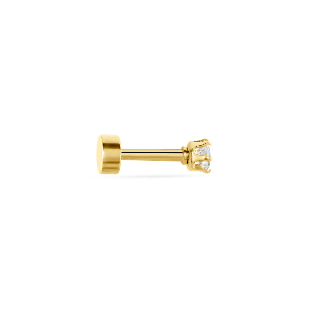Piercing D'oreilles Unitaire Acier Doré Piia Oxyde De Zirconium - Bijoux Famille | Histoire d’Or