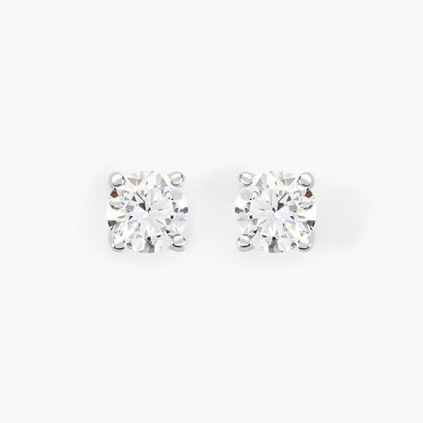 Boucles D'oreilles Puces Aphrodite Or Blanc Diamant - Clous d'oreilles Famille | Histoire d’Or