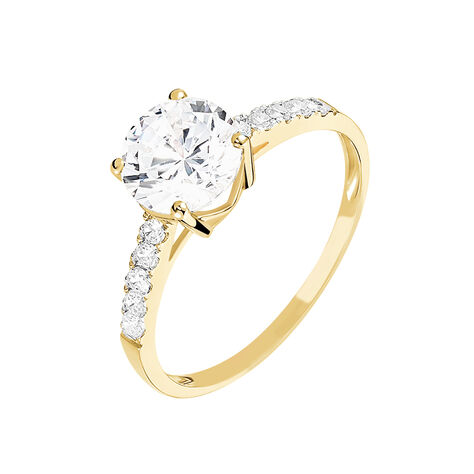 Bague Solitaire Terese Or Jaune Oxyde De Zirconium - Bagues solitaires Femme | Histoire d’Or
