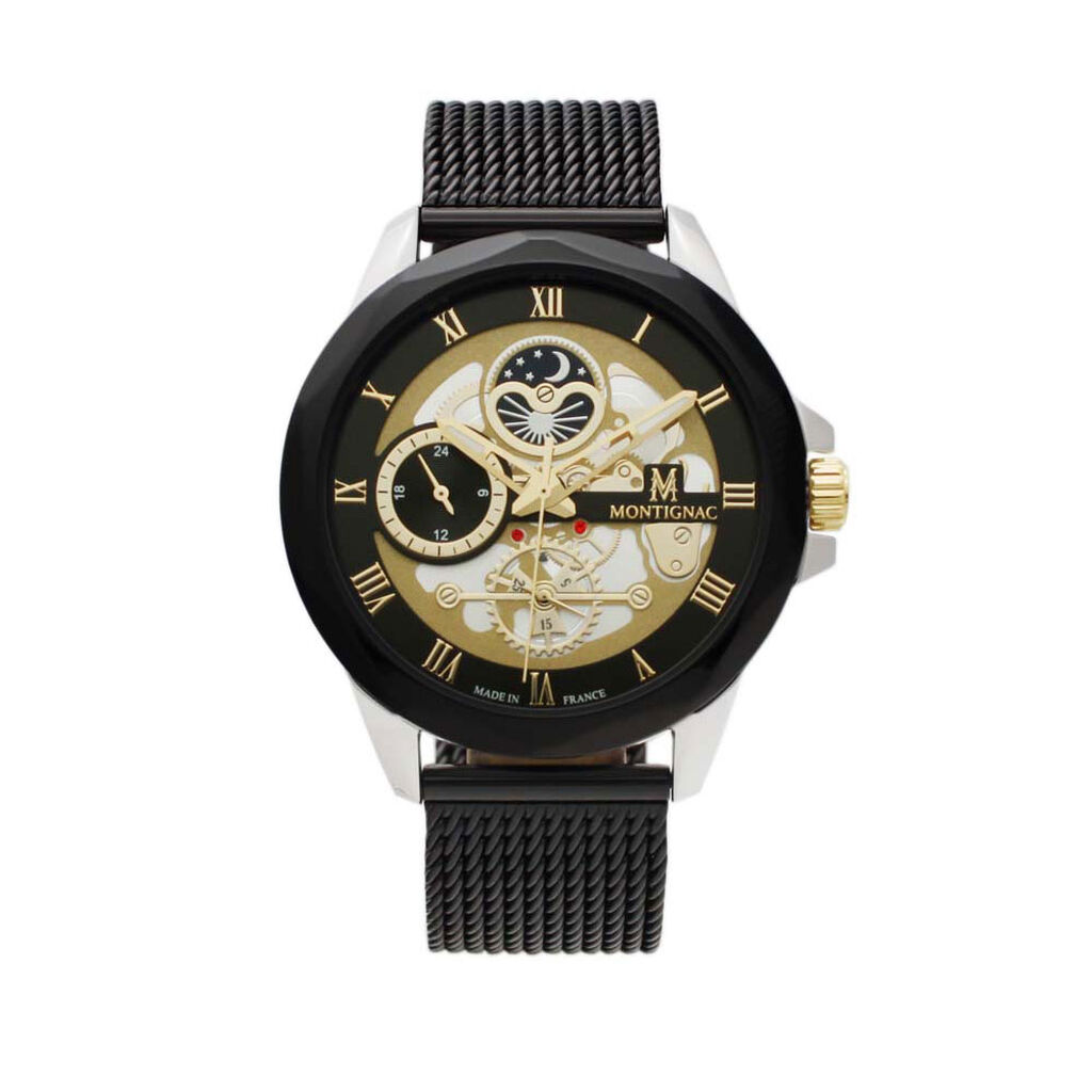 Montre Montignac Round Noir - Montres Homme | Histoire d’Or