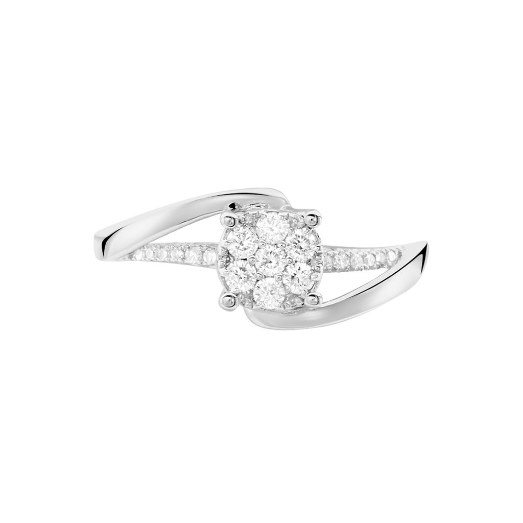 Bague  Petunia Or Blanc Diamant - Bagues avec pierre Femme | Histoire d’Or