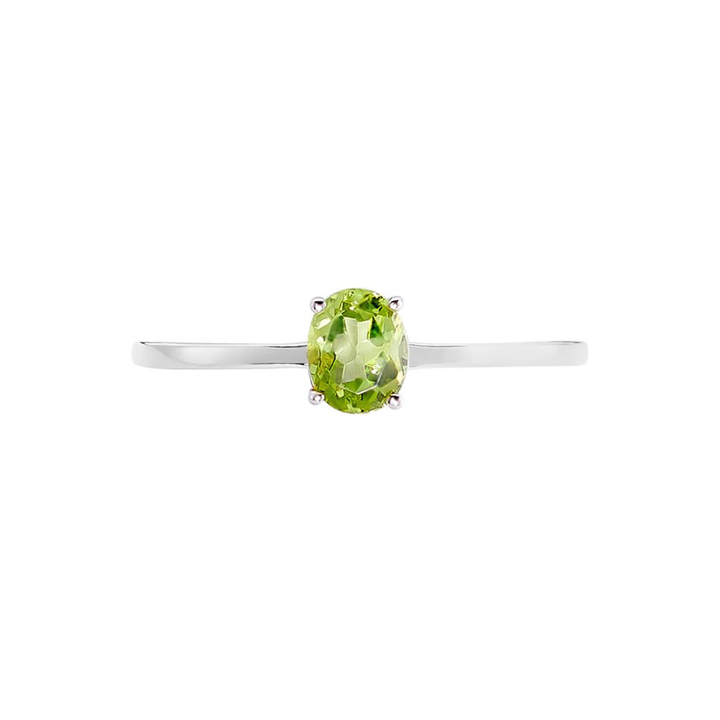 Bague Valentino Or Blanc Péridot - Bagues solitaires Femme | Histoire d’Or
