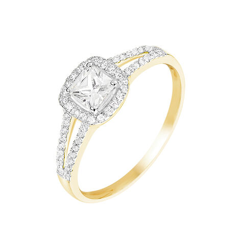 Bague Solitaire Cillian Or Jaune Oxyde De Zirconium - Bagues solitaires Femme | Histoire d’Or