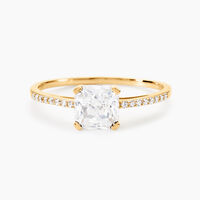 Bague Solitaire Or Jaune Beline Oxyde De Zirconium