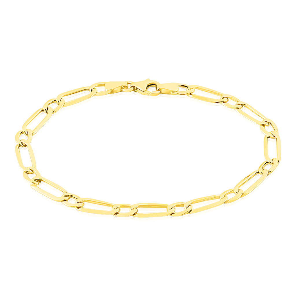 Bracelet Or Jaune Maille Alternée 1/3