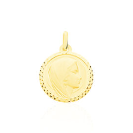 Pendentif Vierge Rond Strie Or Jaune - Pendentifs Baptême Famille | Histoire d’Or