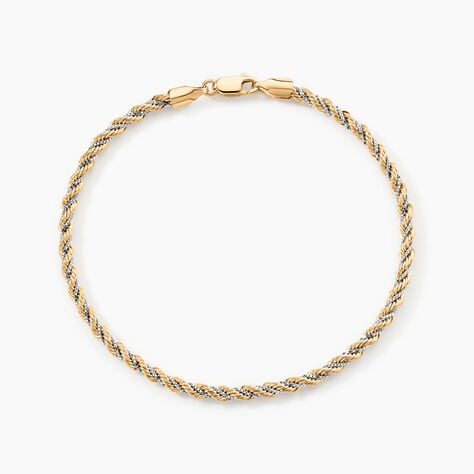 Bracelet Jerryenne Maille Corde Et Venitienne Or Bicolore - Bracelets chaîne Femme | Histoire d’Or