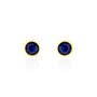 Boucles D'oreilles Puces Edy Serti Clos Or Jaune Saphir