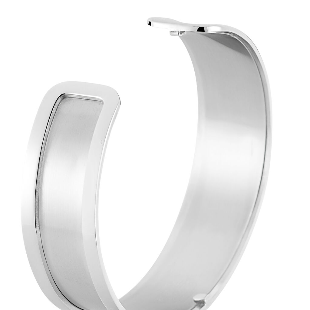 Bracelet Jonc Eline Acier Blanc Pierre De Synthese - Bracelets joncs Femme | Histoire d’Or