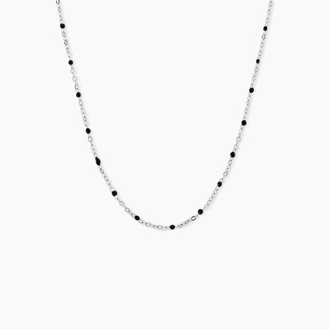 Collier Polka Argent Blanc - Bijoux sans pierre Femme | Histoire d&rsquo;Or
