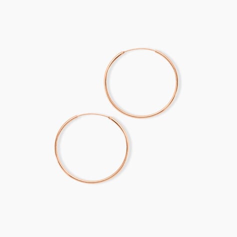 Creoles Argent Rose Olympia - Boucles d'oreilles cr&eacute;oles Femme | Histoire d&rsquo;Or