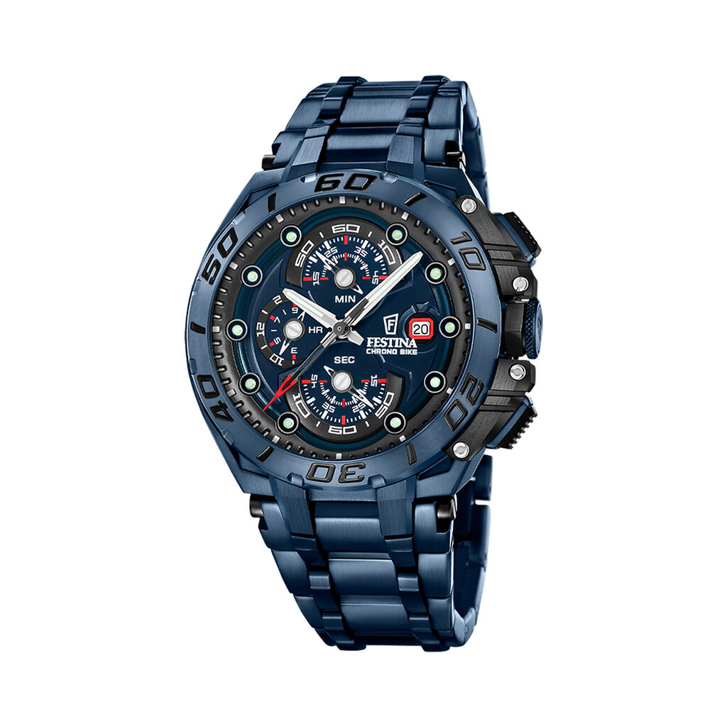 Coffret De Montre Festina Chrono Bike Edition Speciale Bleu - F&ecirc;te des p&egrave;res Homme | Histoire d&rsquo;Or