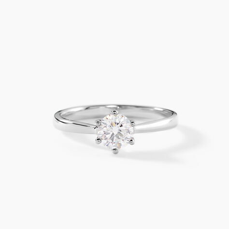 Bague Solitaire Athena Or Blanc Diamant - Bagues solitaires Femme | Histoire d&rsquo;Or