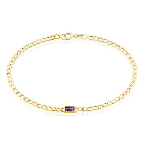 Bracelet Chain Or Jaune Améthyste - Bracelets Femme | Histoire d’Or