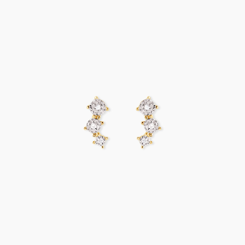 Boucles D'oreilles Puces Xene Or Jaune Diamant - Clous d'oreilles Femme | Histoire d&rsquo;Or