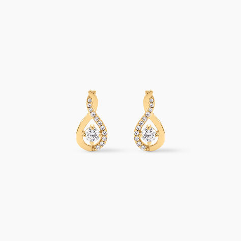 Boucles D'oreilles Pendantes Evana Or Jaune Oxyde De Zirconium - Boucles d'oreilles pendantes Femme | Histoire d&rsquo;Or