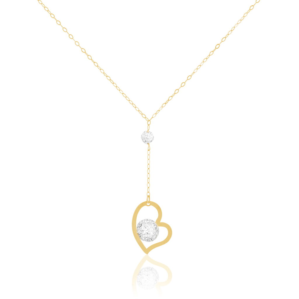 Collier Or Jaune Strass - Colliers Coeur Femme | Histoire d’Or