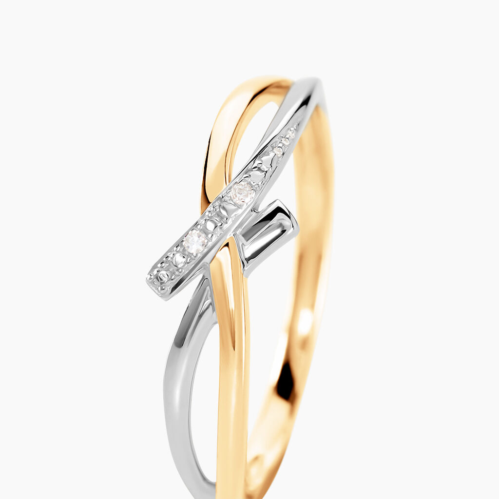 Bague Soukayna Or Bicolore Diamant - Bagues avec pierre Femme | Histoire d’Or