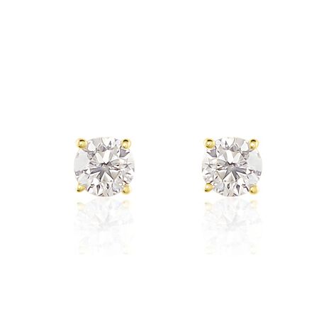 Boucles D'oreilles Puces Or Jaune Victoria Diamants - Clous d'oreilles Femme | Histoire d&rsquo;Or