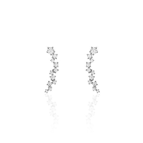 Boucles D'oreilles Pendantes Enza Argent Blanc Oxyde De Zirconium - Boucles d'oreilles fantaisie Femme | Histoire d’Or