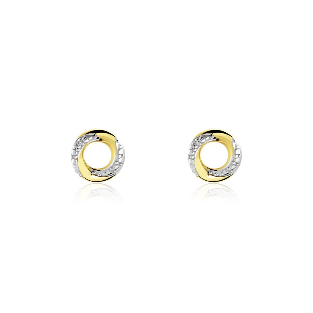 Boucles D'oreilles Puces Or Jaune Pamila Diamants - Clous d'oreilles Femme | Histoire d&rsquo;Or