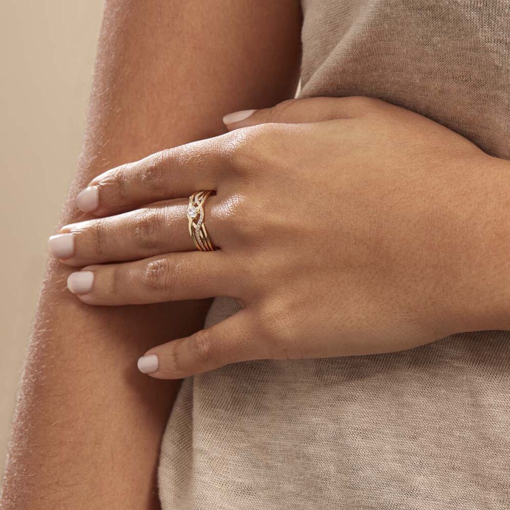 Bague Harmonia Or Jaune Oxyde De Zirconium - Bagues solitaires Femme | Histoire d’Or