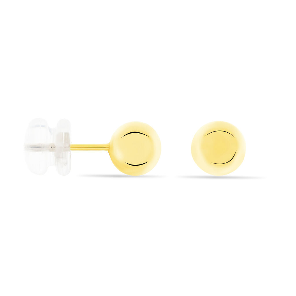 Boucles D'oreilles Puces Fidelia Boule Or Jaune - Clous d'oreilles Femme | Histoire d’Or