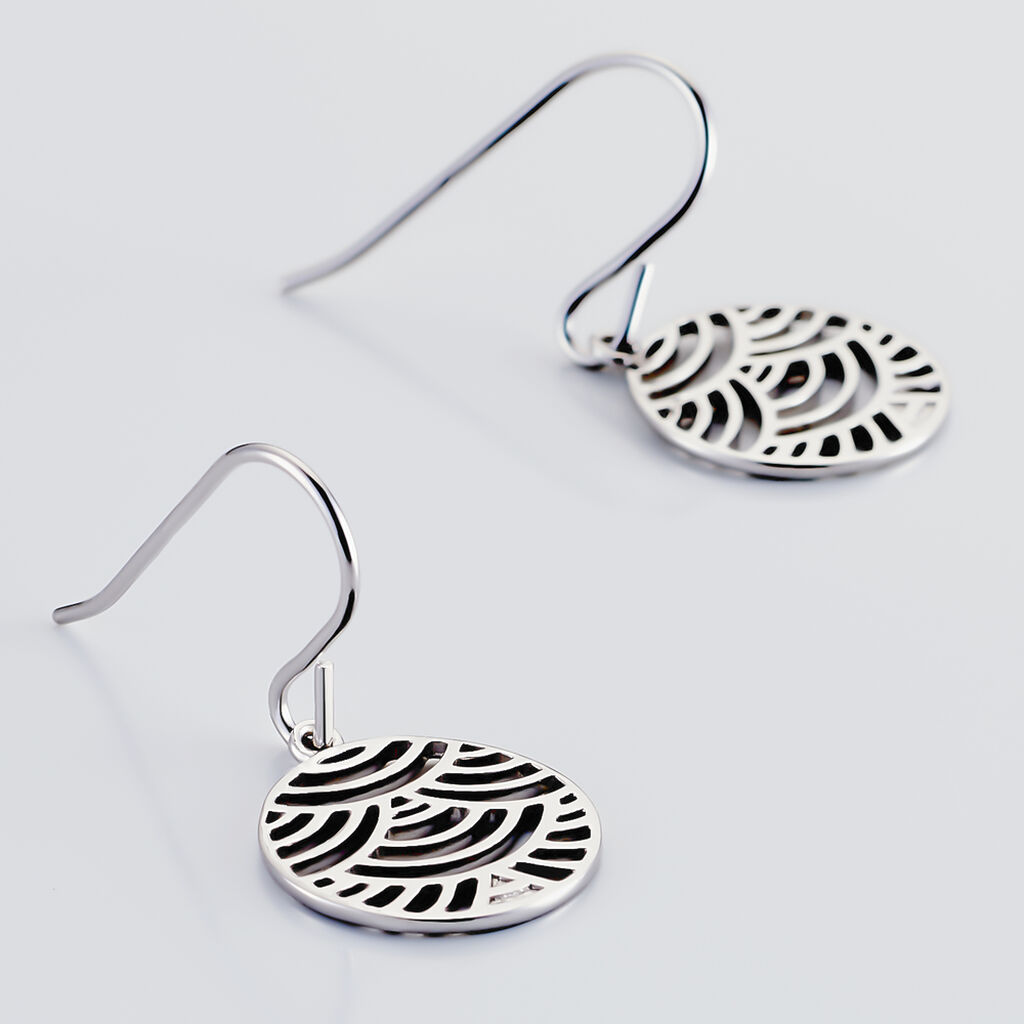 Boucles D'oreilles Pendantes Naelia Argent Blanc - Boucles d'oreilles fantaisie Femme | Histoire d’Or