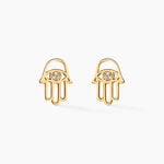 Boucles D'oreilles Puces Jamal Or Jaune Diamant - Clous d'oreilles Femme | Histoire d&rsquo;Or