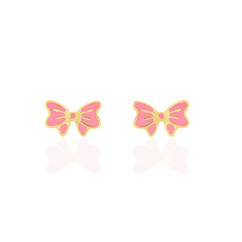 Boucles D'oreilles Puces Amelie Noeud Or Jaune - Clous d'oreilles Enfant | Histoire d’Or
