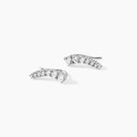 Boucles D'oreilles Grimpantes Aldrick Argent Blanc Oxyde De Zirconium - Boucles d'oreilles fantaisie Femme | Histoire d&rsquo;Or