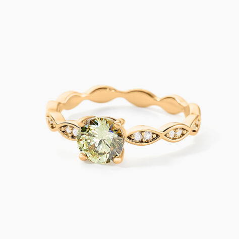 Bague Kurt Plaqu&eacute; Or Jaune Oxyde De Zirconium - Bagues solitaires Femme | Histoire d&rsquo;Or