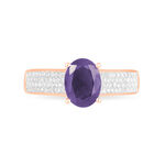Bague Crista Or Rose Amethyste Et Diamant - Bagues solitaires Femme | Histoire d&rsquo;Or