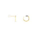 Boucles D'oreilles Puces Snake Or Jaune Diamant - Clous d'oreilles Femme | Histoire d&rsquo;Or