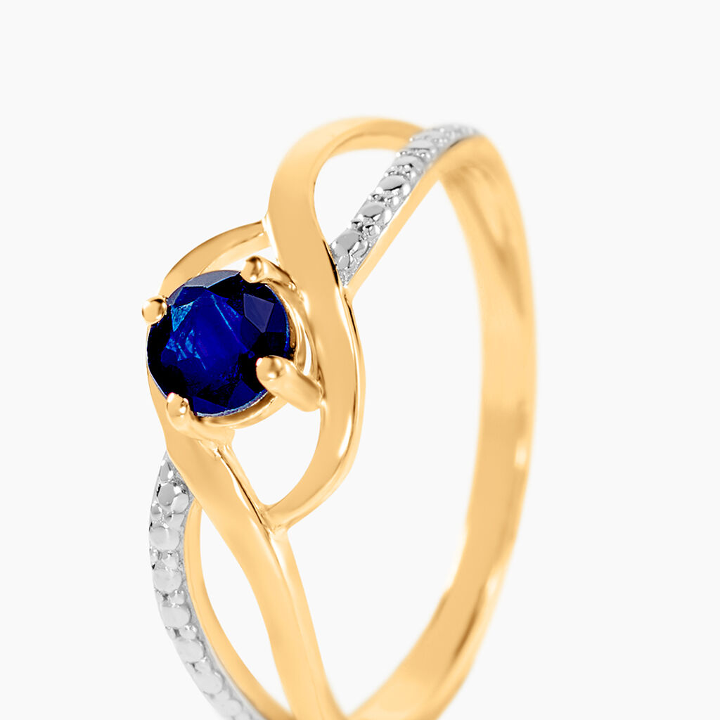 Bague Or Jaune Canut Saphir - Bagues solitaires Femme | Histoire d&rsquo;Or