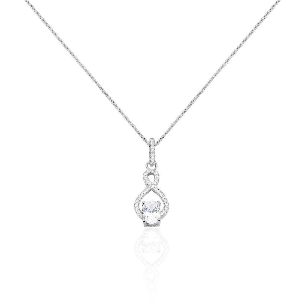 Collier Ylianna Argent Blanc Oxyde De Zirconium - Colliers fantaisie Femme | Histoire d&rsquo;Or