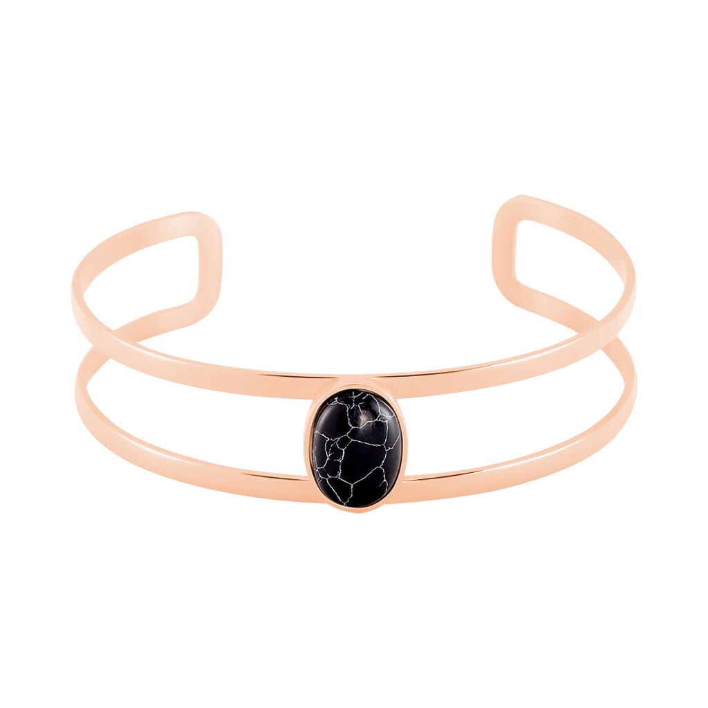 Bracelet Jonc Eline Acier Rose Pierre De Synthese - Bracelets joncs Femme | Histoire d&rsquo;Or