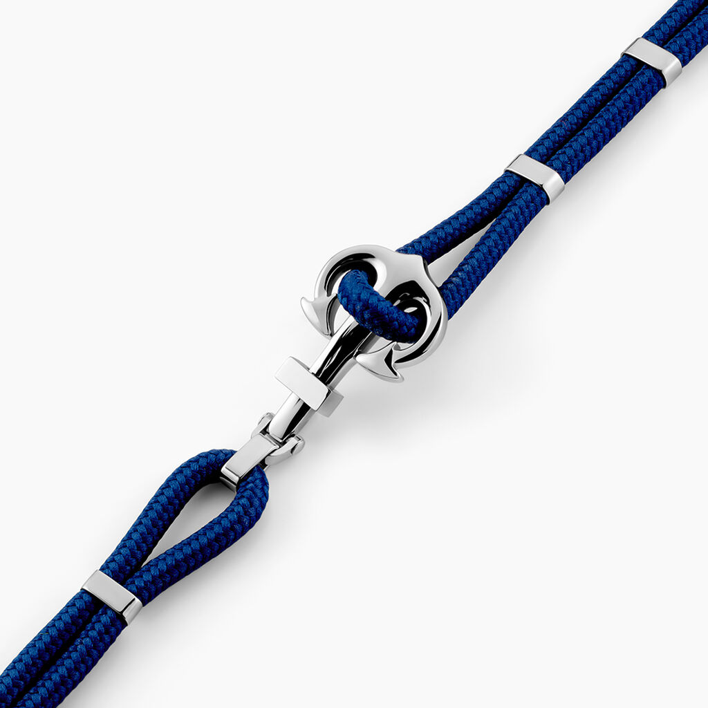 Bracelet Acier Blanc Analya Cordon - Bracelets cordon Homme | Histoire d&rsquo;Or
